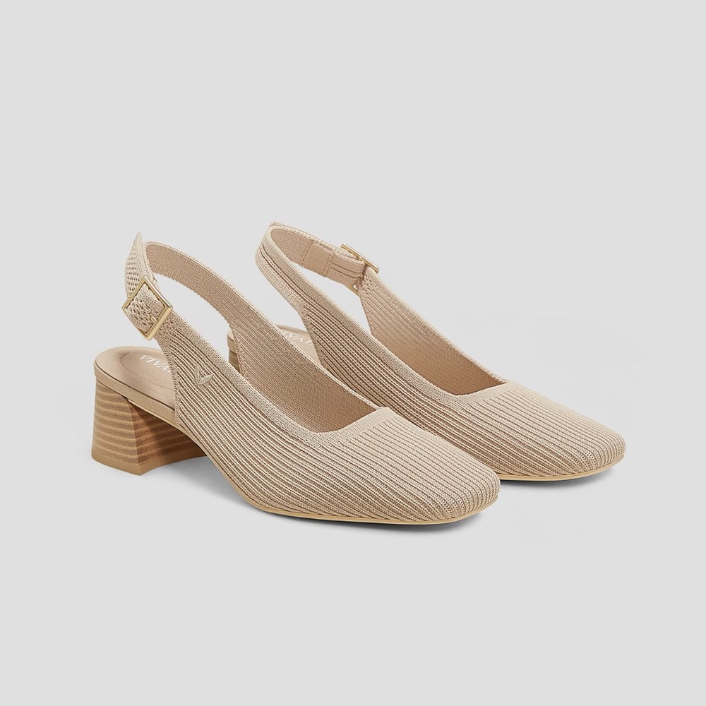Vivaia Square-Toe Block Heels (Melody Slingback Pro)